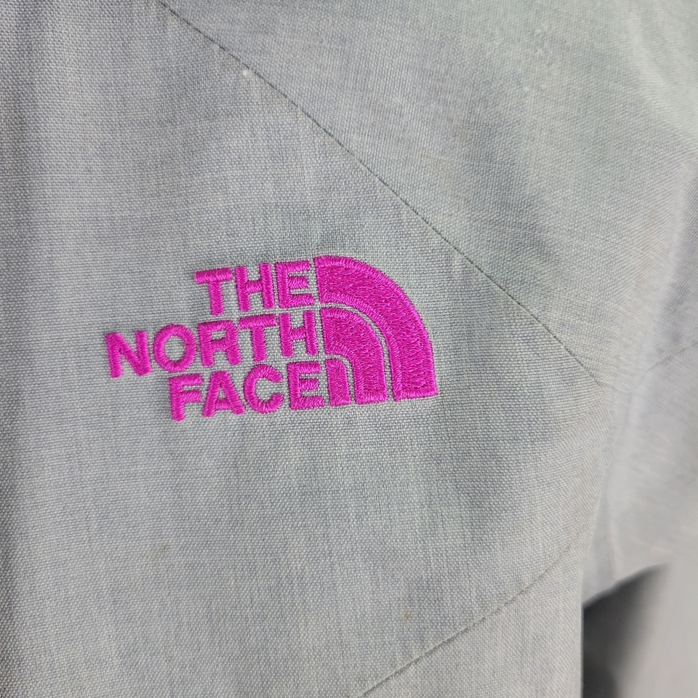 Womans The North Face HyVent Lightweight Jacket Gray/Pink size Small Hooded - Picture 4 of 16